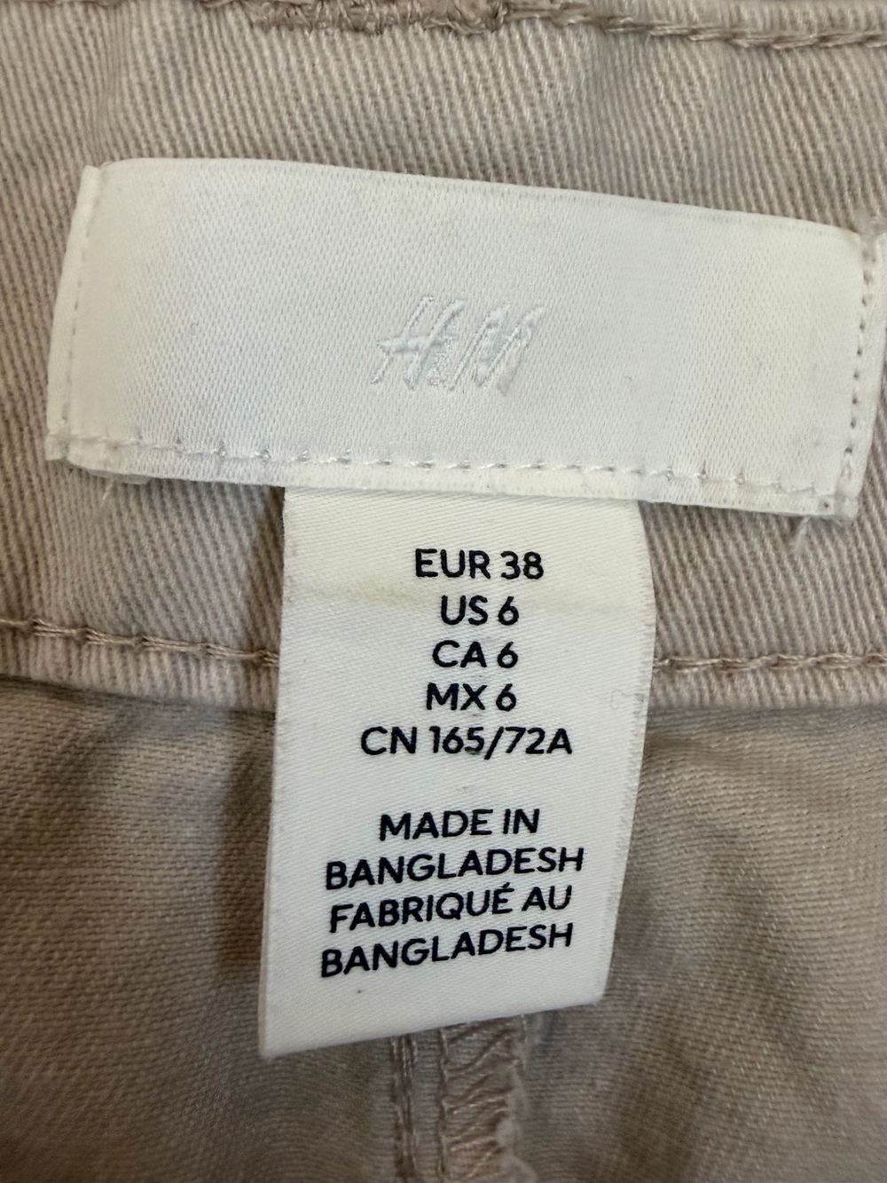 H&M Cream Beige Utility Cargo Pants Size 6 Straight Leg - Picture 6 of 8